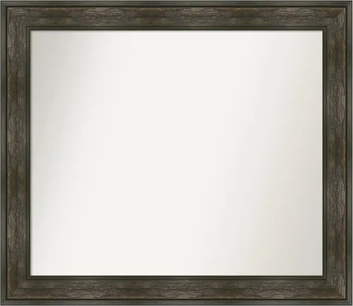 Vista 81 de Amanti Art Espejo de baño marrón para sobre fregadero, 26 x 26 pulgadas, espejo de tocador cuadrado marrón rústico Alexandria, marco de madera