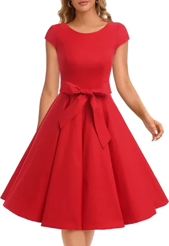 Vista 93 de Dressystar - Vestidos clásicos de fiesta con mangas casquillo, estilo Rockabilly y retro de la década de 1950