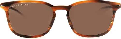 Vista 2 de Hugo Boss 1020S - Lentes de sol rectangulares para hombre, 2.126in (cuerno marrón, marrón), cuerno marrón