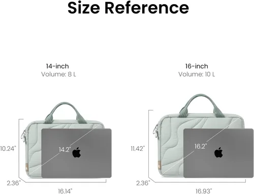 Vista 8 de tomtoc 13-16 Inch Protective Puffy Laptop Carrying Bag for Women, Lightweight Work Laptop Briefcase Fits Macbook Air/Pro/Neo