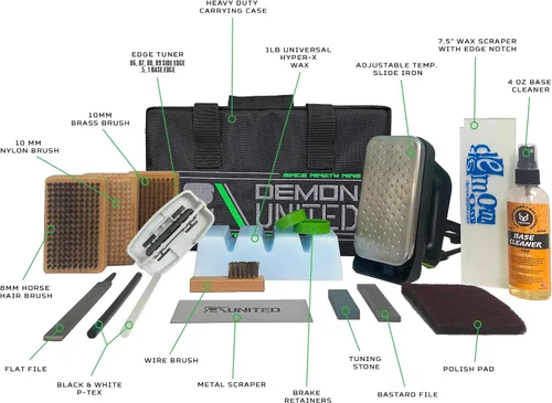 Vista 3 de Demon Hyper Speed - Kit de afinación de esquí y snowboard con hierro, bloque de cera de 1 libra y limpiador de base