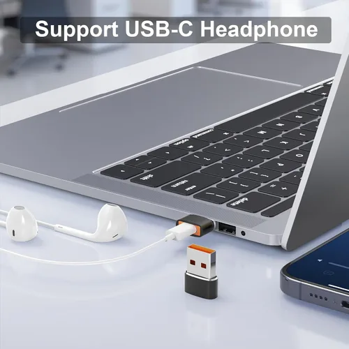 Vista 6 de Paquete de 10 adaptadores USB a USB C, adaptador USB C hembra a USB macho, carga rápida y transferencia de datos para iPhone 17 16 15 Plus Pro Max