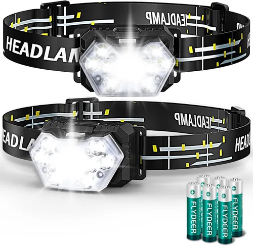 Vista 10 de Linterna frontal ultra brillante de 9 LED de 2000 lúmenes, linterna recargable USB C, 10 modos, lámpara de cabeza con sensor de movimiento