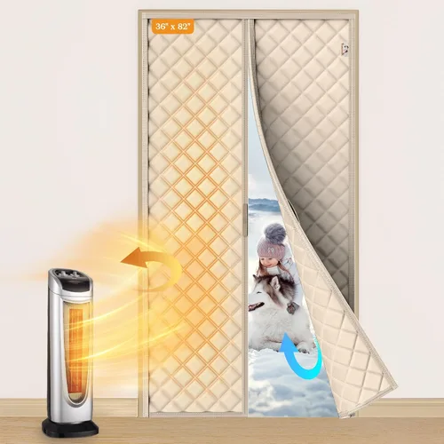 Vista 15 de Yotache - Cortina magnética aislada térmica para puerta, se adapta a puertas de 28 x 78 pulgadas, cortina de 30" x 80", material Oxford resistente a