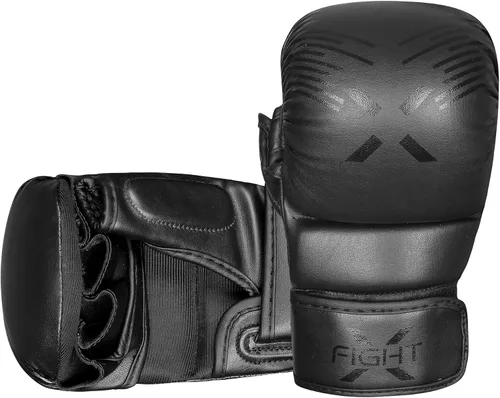 Vista 2 de Guantes MMA para hombres y mujeres, de primera calidad, con palmas abiertas, perfectos para UFC, artes marciales, Muay Thai, punzonado y kickboxing
