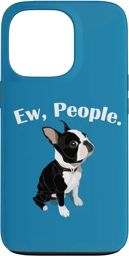 Vista 10 de Funny Mens Womens Kids Cartoon Ew People Bostie Dog Lover Case for iPhone 17