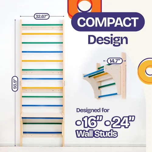 Vista 2 de ComfyBumpy Escalera sueca con mesa de juego convertible Juego de escalada Montessori para niños, parque infantil interior y gimnasio en la selva
