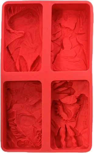 Vista 3 de Juego de 4 moldes de silicona para jabón de dinosaurio, velas, resina, yeso, arcilla, dinosaurio T-REX