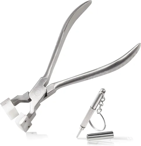 Vista 9 de Alicates para marco de lentes de 6 pulgadas, mandíbula de nailon medio plano, herramientas de reparación y montaje de gafas con destornillador