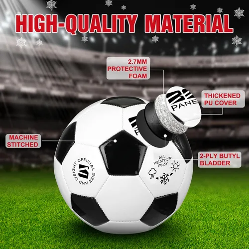 Vista 3 de Shappy 4 pelotas de fútbol a granel con bolsa de malla de inflador, tamaño oficial 3, 4, 5, para interiores y exteriores, colorido, juego de fútbol