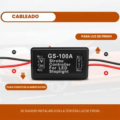 Vista 3 de 2 luces de freno estroboscópicas de 12 a 30 V, módulo de flash LED, controlador estroboscópico de flash para luz de freno, luz de freno trasera