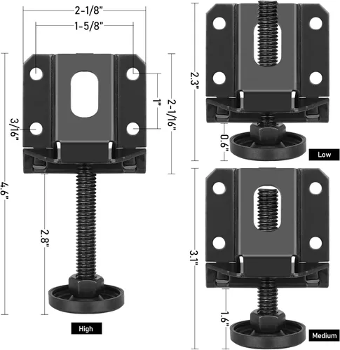 Vista 3 de Sanchamy Pies niveladores de muebles de alta resistencia, nivelador de patas de mesa ajustable, pies de nivelación para muebles, mesa, armarios