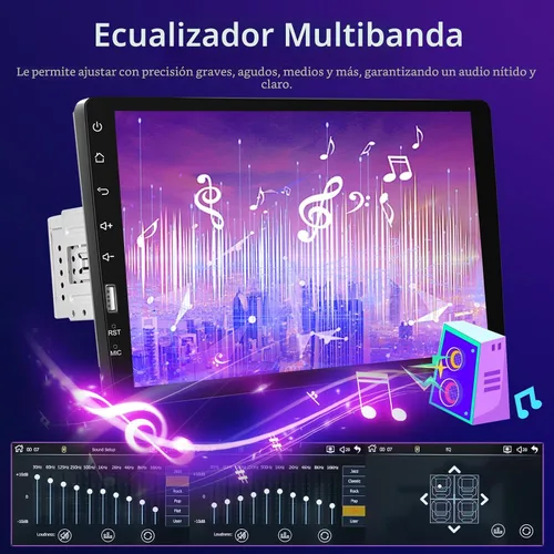 Vista 6 de Estéreo de coche de 9 pulgadas con pantalla táctil de un solo DIN compatible con Apple Carplay y Android Auto, radio de coche Bluetooth con cámara