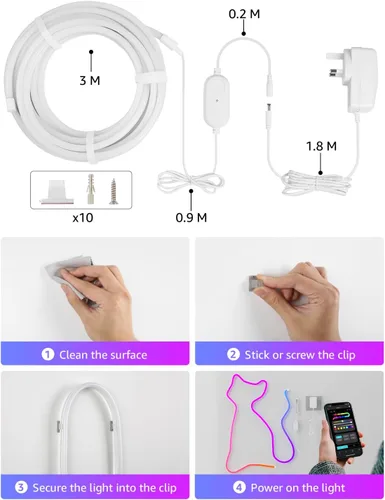 Vista 7 de Lepro N1 AI - Cuerda de luces RGB inteligentes para Navidad, diseñador de iluminación AI personalizado, sincronización de música LightBeats