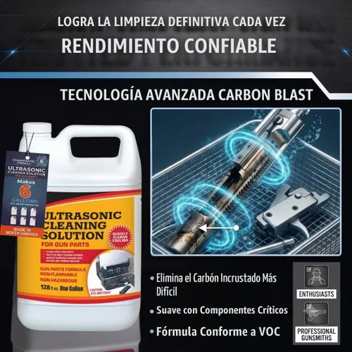 Vista 7 de Solución limpiadora de pistolas UltraSonic para limpieza de piezas de armas, concentrado