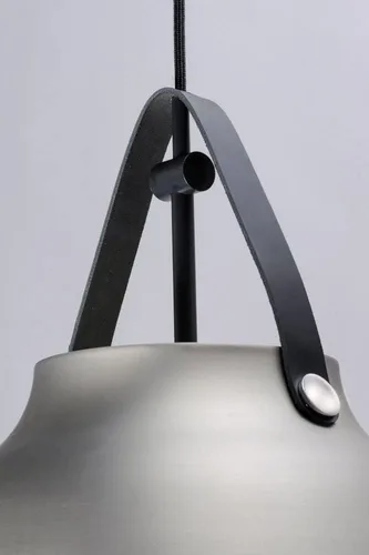 Vista 3 de Maxim 11356TNBK - Lámpara de techo colgante escandinava de metal, 1 luz de 60 vatios, 15 pulgadas de alto x 14 pulgadas de ancho, cuero