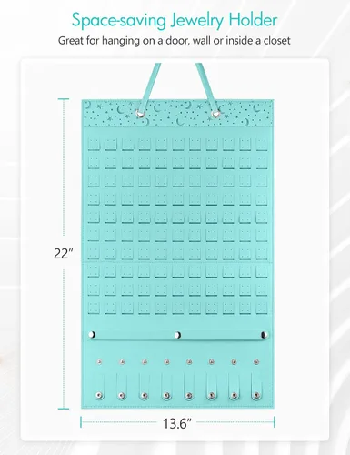 Vista 3 de Organizador de aretes colgantes soporte de pared para aretes soporte de pared de fieltro para almacenamiento de aretes organizador de joyas colgante