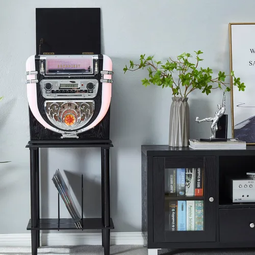 Vista 7 de Arkrocket Boston Jukebox - Sistema de entretenimiento con soporte Bluetooth reproductor de CD FM Radio SD USB
