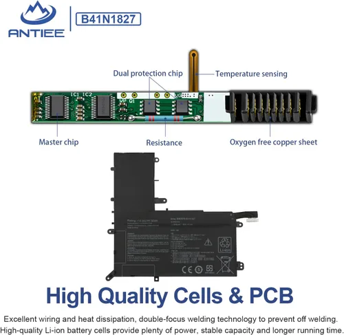 Vista 3 de ANTIEE B41N1827 Batería para portátil Asus ZenBook Flip 15 UM562 UX562 UX562F UX562FA UX562FAC UX562UG UX562IA UX562IQ UM562IA UM562IQ Q507 Q507IQ