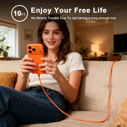 Vista 9 de Cargador rápido para iPhone 17 16 15, [certificado MFi] Bloque de cargador de pared USB C de 40 W con USB C de 10 pies de carga USB C a USB C cable