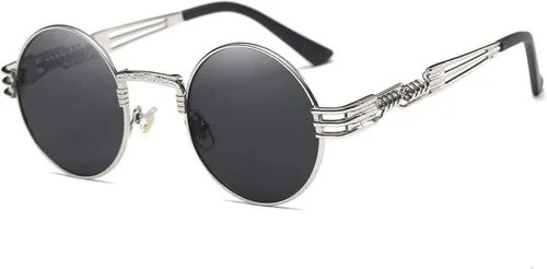 Vista 59 de Dollger Gafas de sol redondas Steampunk con marco de metal