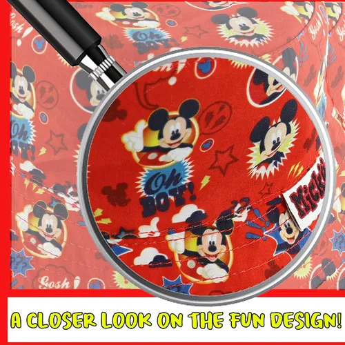 Vista 5 de Disney Mickey Mouse 6014 - Sombrero de cubo rojo para niño, Rojo, talla única