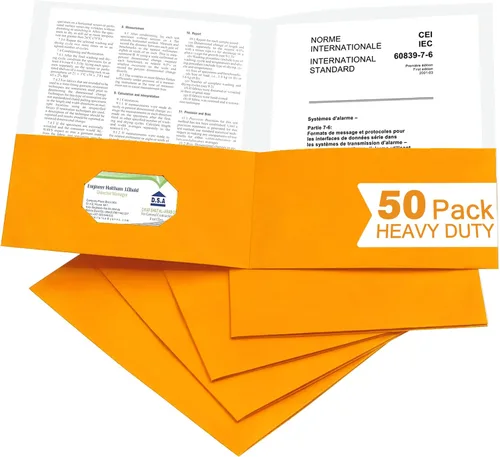 Vista 14 de Zzrywuty 100 Paquetes de Carpetas de Archivo de Dos Bolsillos con Ranura para Tarjetas de Visita, Papel Texturizado, Tamaño Carta, Capacidad