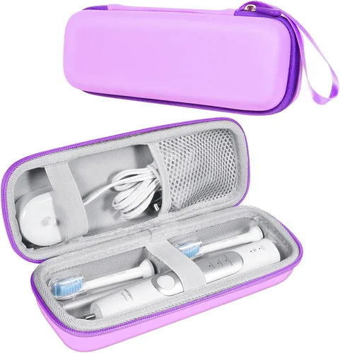 Vista 9 de Estuche de viaje duro para cepillo de dientes Oral-B/Sonicare con bolsillo de malla Negro