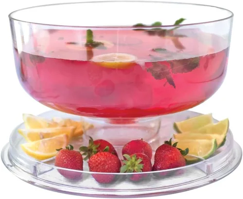 Vista 5 de Soporte de pastel con cubierta de cúpula, uso multipropósito 6 en 1, soporte de pastel con tapa, fuente para servir, tazón para ponche, fuente