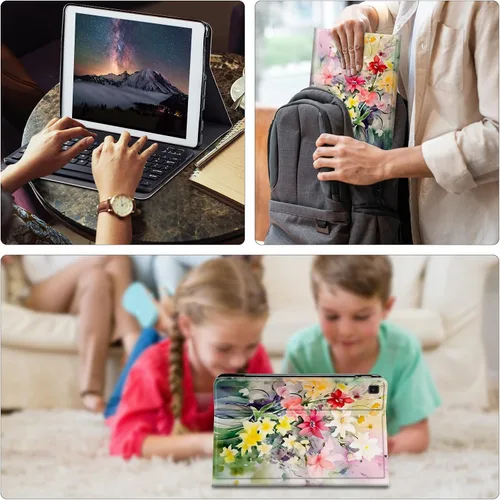 Vista 7 de Funda para Samsung Galaxy Tab S6 Lite 2022/2020 con teclado inalámbrico desmontable y soporte ajustable para proteger la funda de la tableta