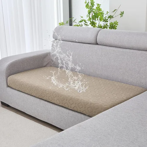 Vista 48 de Genina Fundas de cojín para sofá impermeables, fundas elásticas para sofá seccional, funda de cojín lavable, antideslizante, con parte inferior