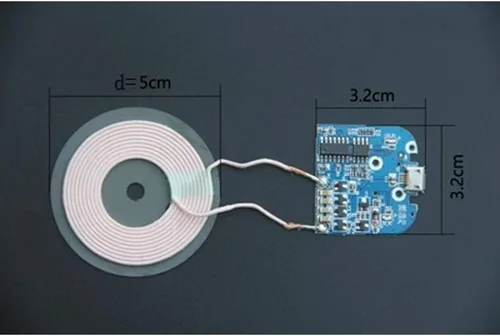 Vista 6 de Wixine 2 unids Qi cargador inalámbrico PCBA placa de circuito con almohadilla de bobina de carga para DIY K9G9