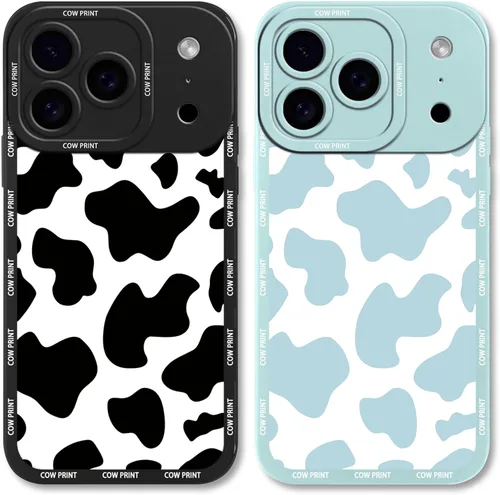 Vista 17 de Paquete de 2 bonitas fundas de teléfono para Apple iPhone 7/8 de 4.7 pulgadas, funda de silicona delgada y suave con estampado de vaca para mujer, a