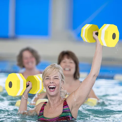Vista 4 de Mancuernas de agua para aeróbic acuático y fitness, equipo de yoga, 1 unidad, cinturón de flotabilidad para esnórquel