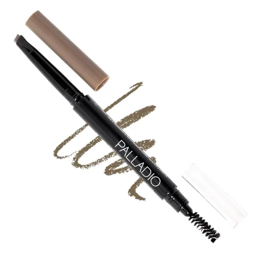 Vista 12 de Palladio Lápiz retráctil para definir cejas, punta triangular rellena las cejas para un aspecto natural, domina y da forma a las cejas con cepillo