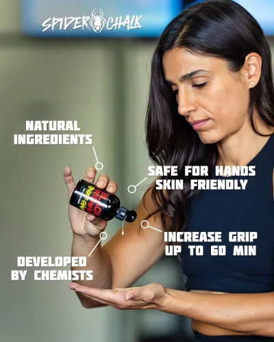 Vista 2 de Black Widow - Tiza líquida de agarre, sin desorden, sin polvareda, para levantamiento de peso, crossfit y gimnasia Ingredientes seguros, sin relleno