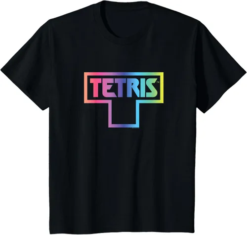 Vista 4 de Tetris Color Fade Logo Camiseta, Negro