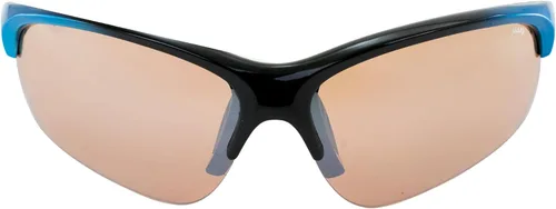 Vista 2 de MAXX Domain Sport Golf Gafas de sol negras con marcos azules y lentes ámbar HD, Negro