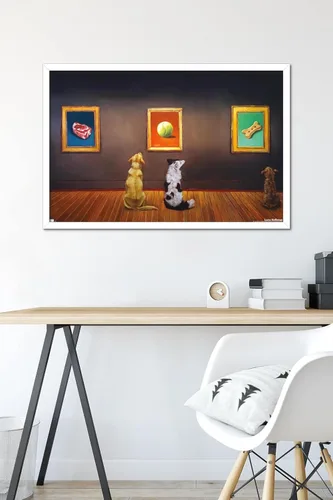 Vista 50 de Trends International Lucia Heffernan Art - Póster de pared de museo del perro, 22.375 x 34 pulgadas, versión enmarcada en negro Versión con marco