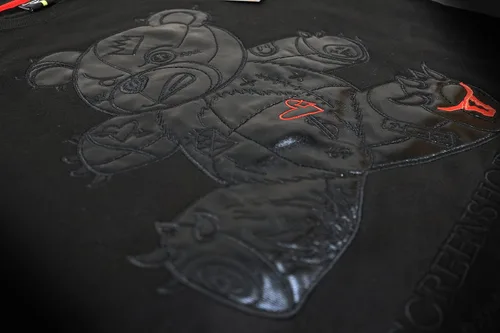 Vista 5 de SCREENSHOT Sudadera urbana de forro polar para hombre, diseño de dibujos animados de animación, parche bordado de gel