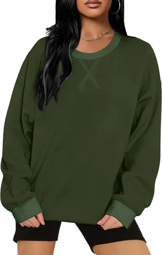 Vista 2 de Sudaderas para mujer, cuello redondo, ajuste holgado, camisetas de manga larga para mujer