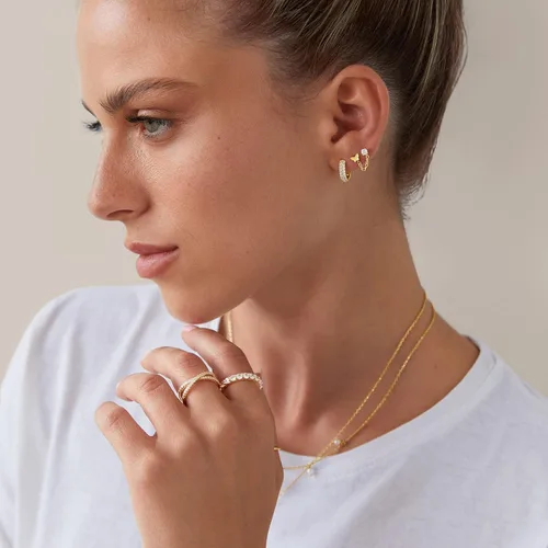Vista 4 de PAVOI 14K Gold Earrings Connector Chain for Women Convertible Dangle Chain for Double Piercings