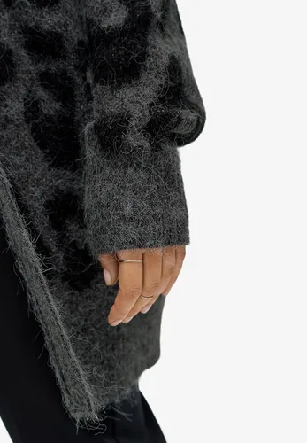 Vista 4 de ellos Suéter de jacquard con estampado animal para mujer, talla grande