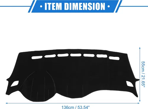 Vista 6 de Cubierta de tablero de instrumentos compatible con Chevy Trax 2017-2020, poliéster duradero negro cubierta delantera