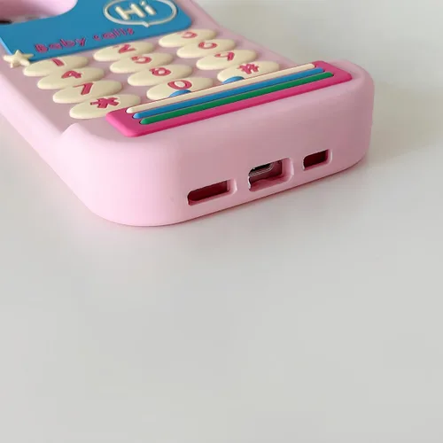 Vista 3 de Funda de silicona suave compatible con iPhone 11, lindas fundas de teléfono divertidas de dibujos animados 3D en rosa retro clásico para mujeres