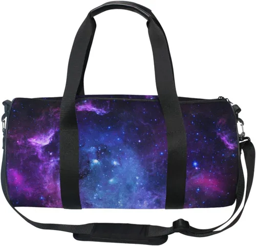 Vista 2 de Leideawo Bolsa redonda de gimnasio para mujeres y hombres, multifunción, viajes, entrenamiento, baile, natación, bolsa de deporte, Hermosa flor