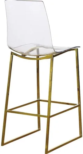 Vista 6 de Meridian Furniture Lumen Collection - Taburete de acrílico moderno y contemporáneo con base de acero inoxidable, 16.5 pulgadas de ancho x 20