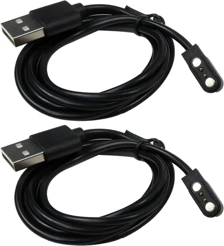 Vista 9 de Paquete de 2 cargadores de reloj inteligente con cable de carga de datos USB universal de 2 pines, cargador magnético compatible