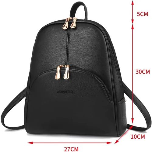 Vista 4 de Nevenka mochila informal estilo cartera de imitación cuero con cierre para mujer