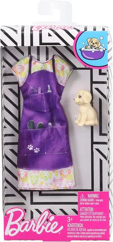 Vista 2 de Barbie Ropa - Muñeca de traje de carrera, peluquero de mascotas con cachorro